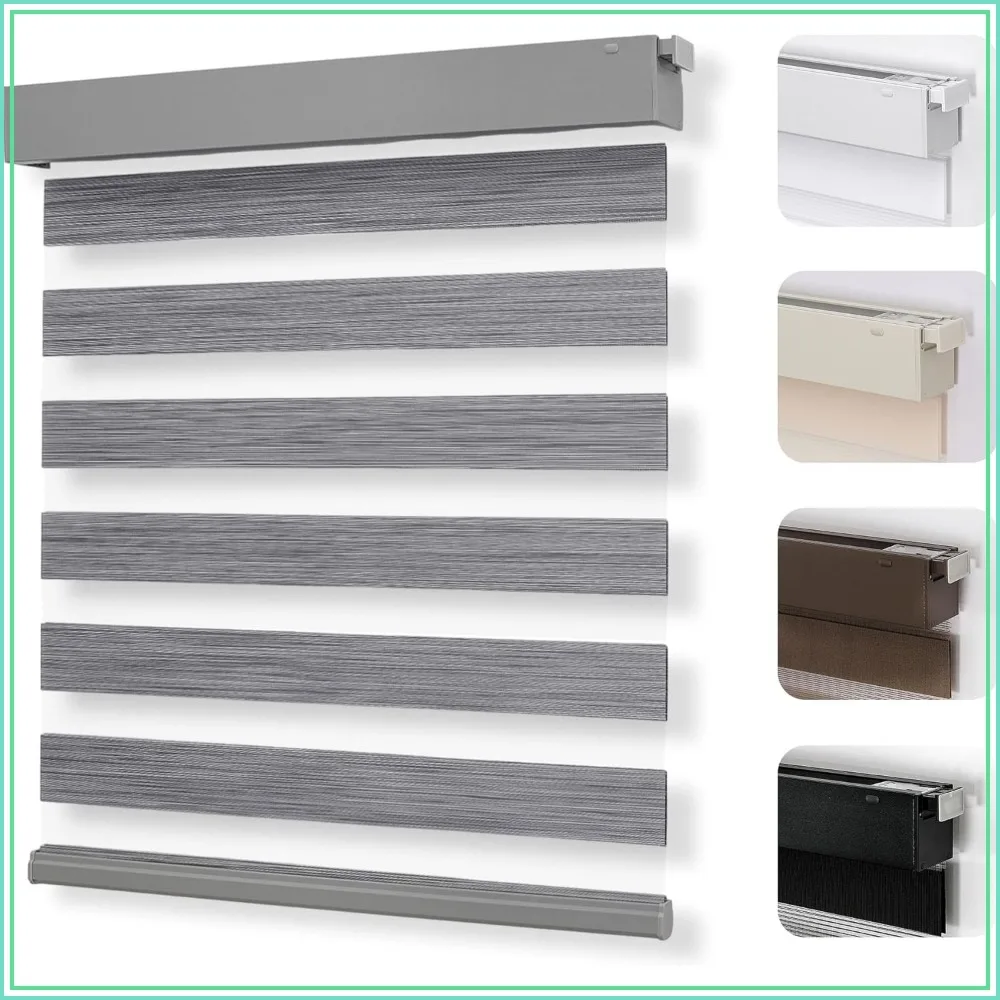 No Drill Zebra Blinds, Cordless Day & Night Dual Sheer Roller Shades, Easy Install, Free-Stop Lift, Light Filtering Privacy Blinds for Home (Grey, 35"W x 75"H)
No Drill Zebra Blinds, Cordless Day & Night Dual Sheer Roller Shades, Easy Install, Free-Stop Lift, Light Filtering Privacy Blinds for Home (Grey, 35"W x 75"H)