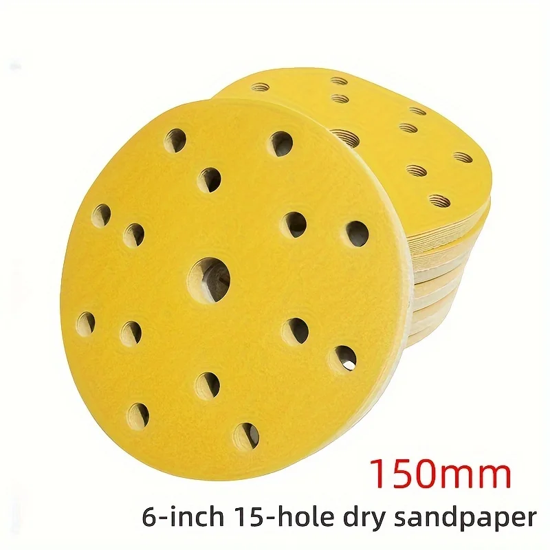 6-Inch 15-Hole Self-Adhesive Flocking Sanding Pads, Silicon Carbide Grit 80-600 for Car Dry Grinder, Putty Polishing Machine-Com
6-Inch 15-Hole Self-Adhesive Flocking Sanding Pads, Silicon Carbide Grit 80-600 for Car Dry Grinder, Putty Polishing Machine-Com