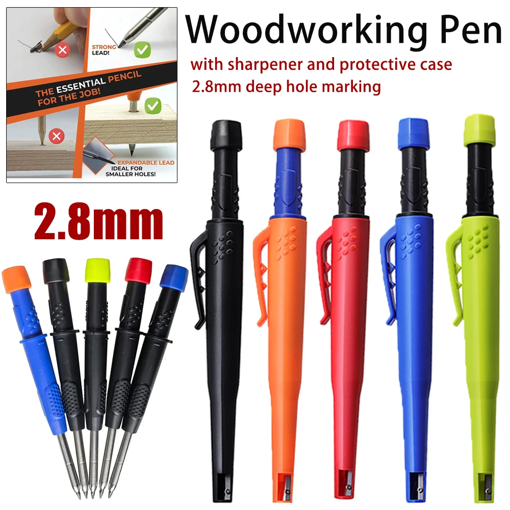 2.8mm Multicolour Creative High Quality Deep Hole Woodworking Mechanical Pencil for Woodworking Engineer Marking Drawing Tool
2.8mm Multicolour Creative High Quality Deep Hole Woodworking Mechanical Pencil for Woodworking Engineer Marking Drawing Tool