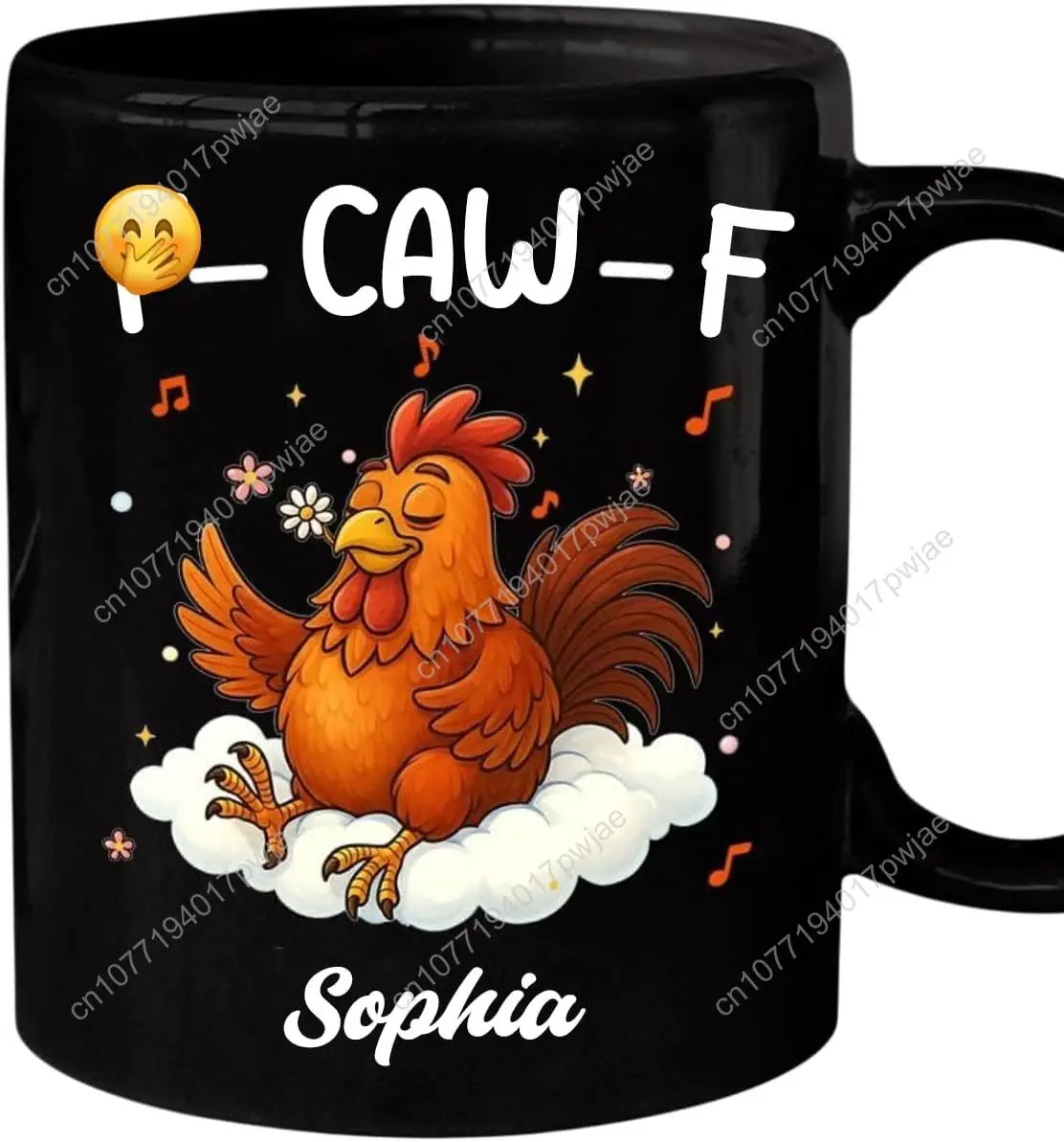 Personalized Caw-f Funny Rooster Mug – Custom Name Chicken Humor Coffee Cup Black Ceramic Mug Cute Farm Animal Cartoon Gi
Personalized Caw-f Funny Rooster Mug – Custom Name Chicken Humor Coffee Cup Black Ceramic Mug Cute Farm Animal Cartoon Gi