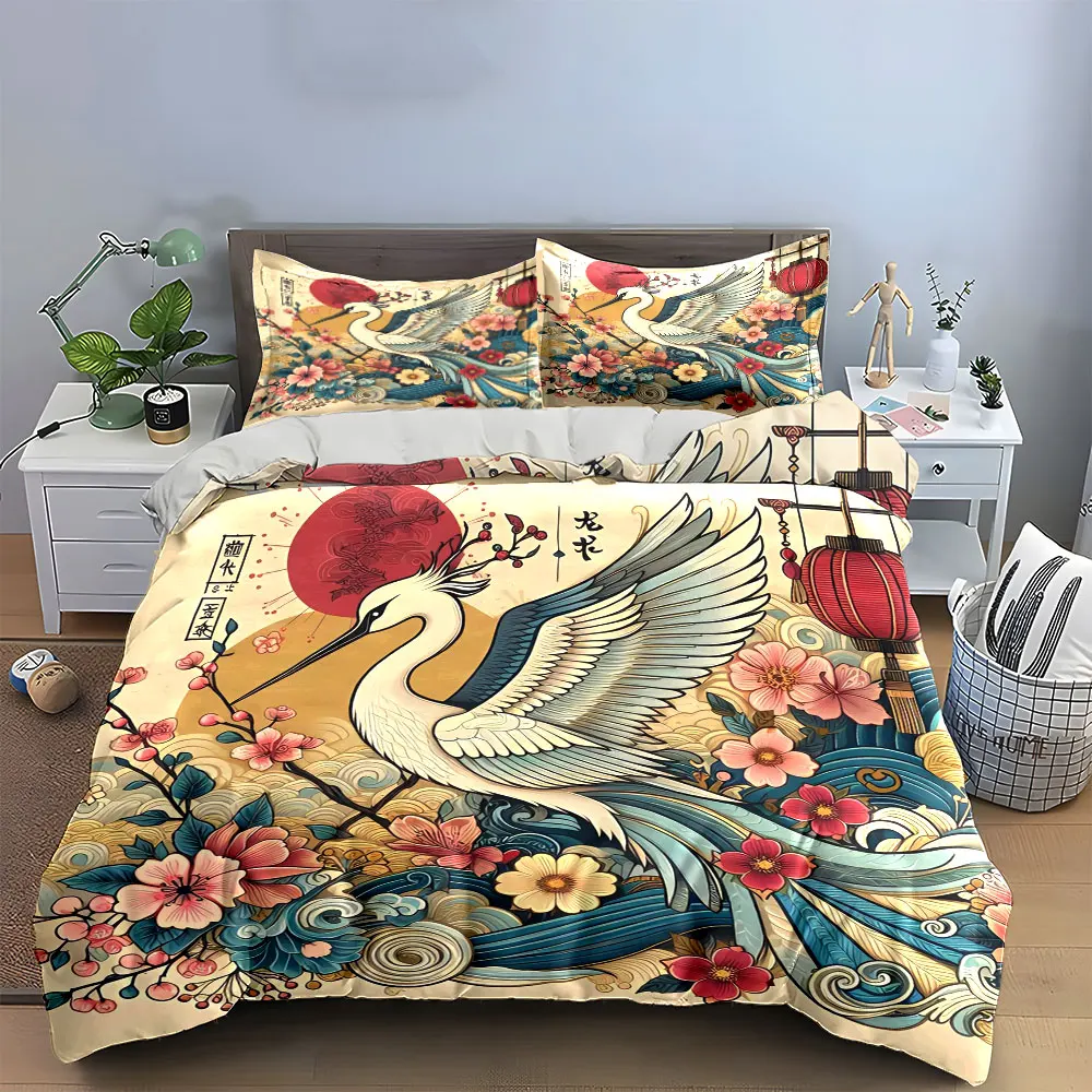 Elegant Crane Floral Decor Set Bedding Set with 1 Duvet Cover 2 Pillowcases Single Double King Queen, Gift
Elegant Crane Floral Decor Set Bedding Set with 1 Duvet Cover 2 Pillowcases Single Double King Queen, Gift
