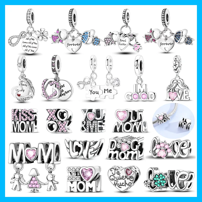 Beads 925 Silver Plated Romantic Zircon Love MOM Sister Family Charms Fit Bracelet Bag Keychain Pendant DIY Jewelry Women Gift
Beads 925 Silver Plated Romantic Zircon Love MOM Sister Family Charms Fit Bracelet Bag Keychain Pendant DIY Jewelry Women Gift