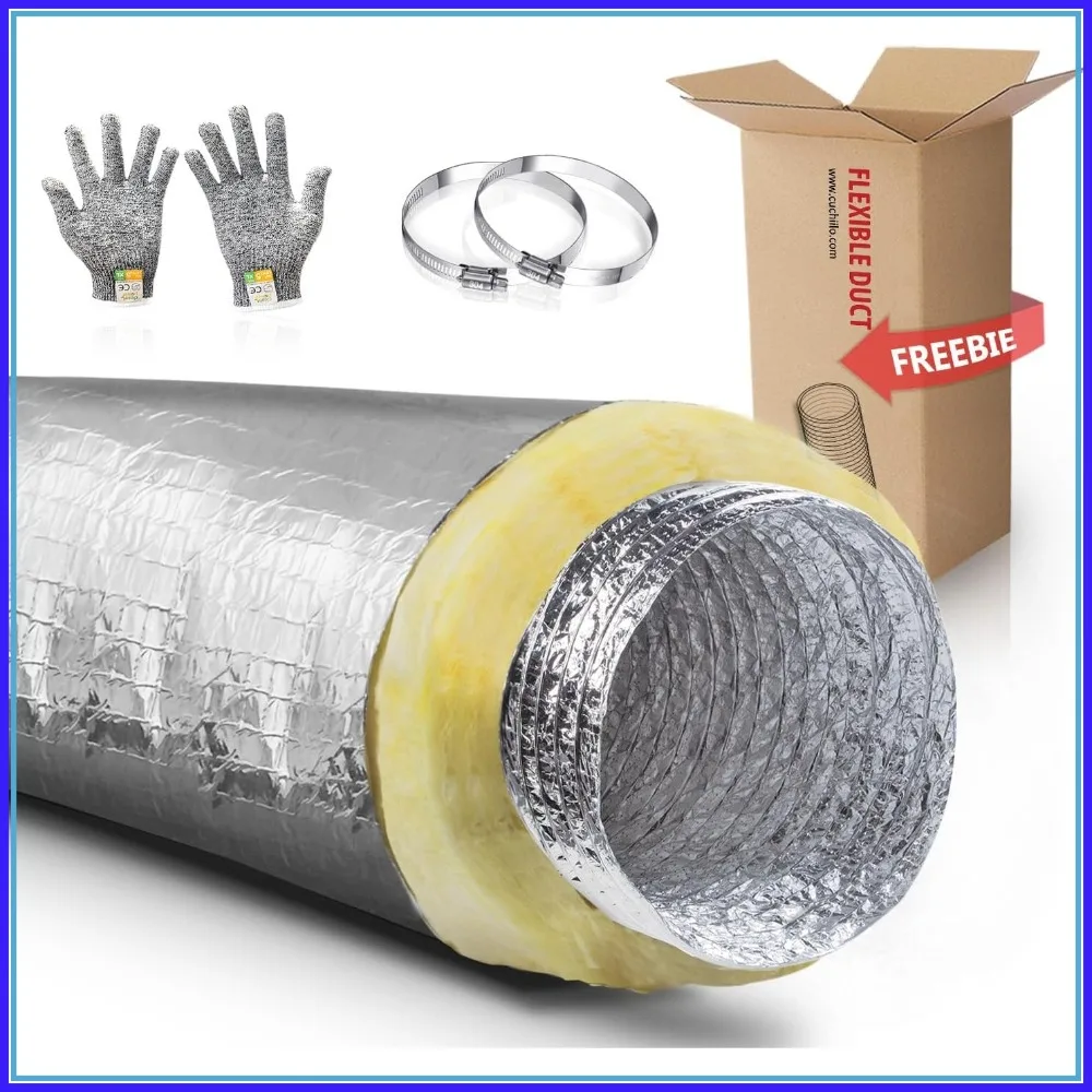 6 in. x 25 ft. Insulated Flexible Duct R4.2 Silver Jacket, HVAC Ductwork for Venting
6 in. x 25 ft. Insulated Flexible Duct R4.2 Silver Jacket, HVAC Ductwork for Venting