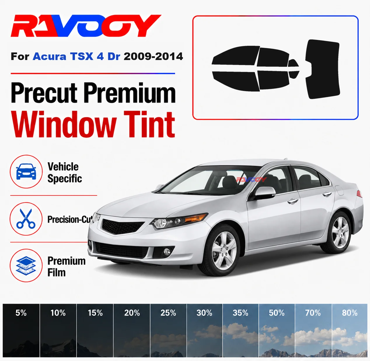 Premium Precut Window Tint Kit Front Rear Windows Rear Windshield For Acura TSX 4 Dr 2009-2014 Complete Set Nano Ceramic Film
Premium Precut Window Tint Kit Front Rear Windows Rear Windshield For Acura TSX 4 Dr 2009-2014 Complete Set Nano Ceramic Film