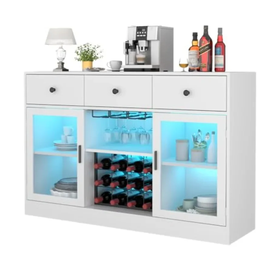 Wine Bar Cabinet with LED Light Home Coffee Cabinet with Wine and Glass Rack Kitchen Buffet Sideboard with Storage CabinetandDr
Wine Bar Cabinet with LED Light Home Coffee Cabinet with Wine and Glass Rack Kitchen Buffet Sideboard with Storage CabinetandDr