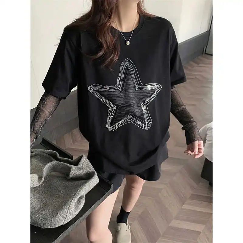 Women Fashion Geometric Diamonds Fake Two Pieces T-Shirt Summer Vintage Loose O-neck Long Sleeve Y2K Tops
Women Fashion Geometric Diamonds Fake Two Pieces T-Shirt Summer Vintage Loose O-neck Long Sleeve Y2K Tops