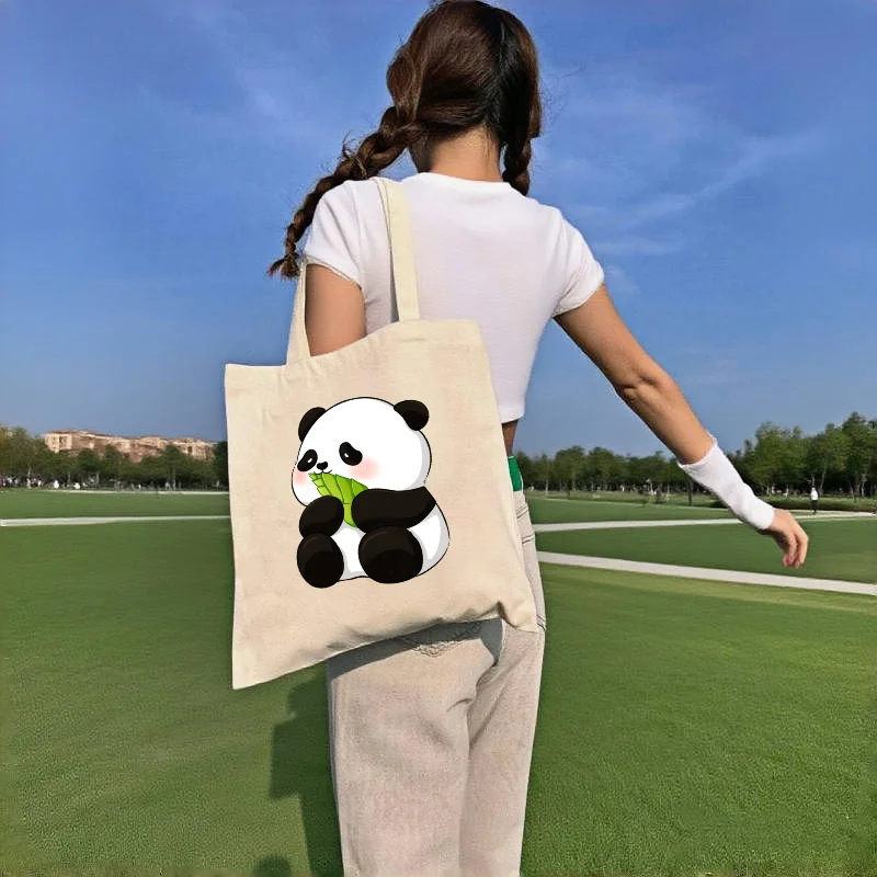 1pc Cute Cartoon Panda Eating Bamboo Canvas Tote Bag Double-sided Printed Kawaii Animal Casual Reusable Shoulder Shopping Bag
1pc Cute Cartoon Panda Eating Bamboo Canvas Tote Bag Double-sided Printed Kawaii Animal Casual Reusable Shoulder Shopping Bag