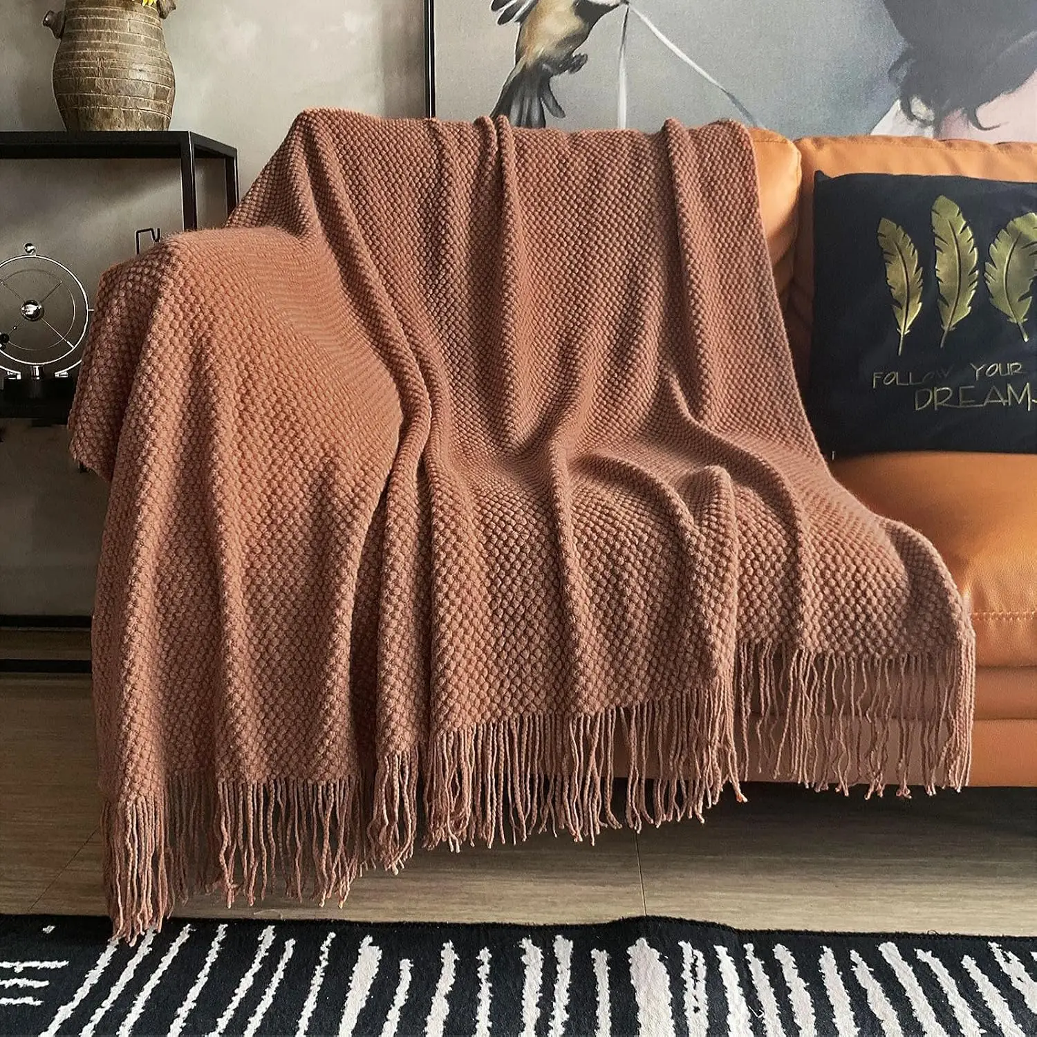 Knitted Throw Blanket With Tassels Bubble Textured Bed Blanket Lightweight Throws For Couch Cover Home Decor (Caramel, 50X60)
Knitted Throw Blanket With Tassels Bubble Textured Bed Blanket Lightweight Throws For Couch Cover Home Decor (Caramel, 50X60)