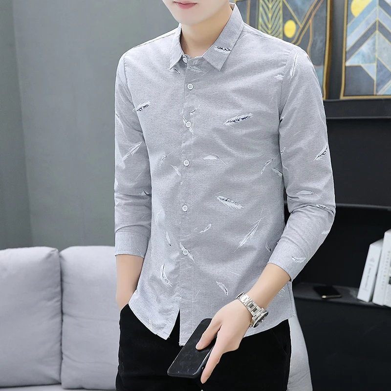 Slim Fit Long Sve Men's irt Spring Autumn Thin Faionable Youth Polyester Fiber No Brand Korean Sle Printed Casual irt
Slim Fit Long Sve Men's irt Spring Autumn Thin Faionable Youth Polyester Fiber No Brand Korean Sle Printed Casual irt