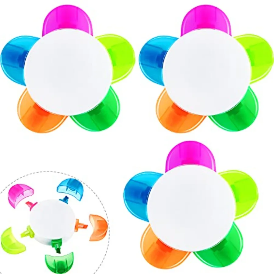 3 Pieces Petals Highlighters Assorted Colors Back to School Flower Shape Watercolor Highlighter Pens 5-in-1 Fluorescent Pens fo
3 Pieces Petals Highlighters Assorted Colors Back to School Flower Shape Watercolor Highlighter Pens 5-in-1 Fluorescent Pens fo