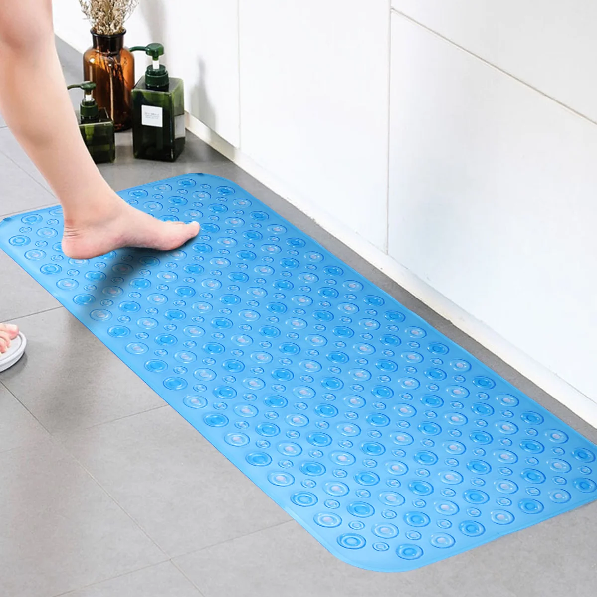 Washable Pvc Bath Mat 88X40Cm Blue Anti-Slip Massage Surface Bathtub Floor Pad Drainage Holes Suction Cups For Home Shower
Washable Pvc Bath Mat 88X40Cm Blue Anti-Slip Massage Surface Bathtub Floor Pad Drainage Holes Suction Cups For Home Shower