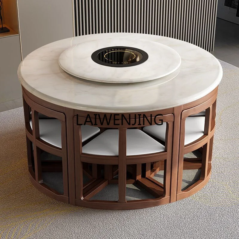 LYN marble dining table and chair combination telescopic small apartment furniture solid wood folding round table
LYN marble dining table and chair combination telescopic small apartment furniture solid wood folding round table