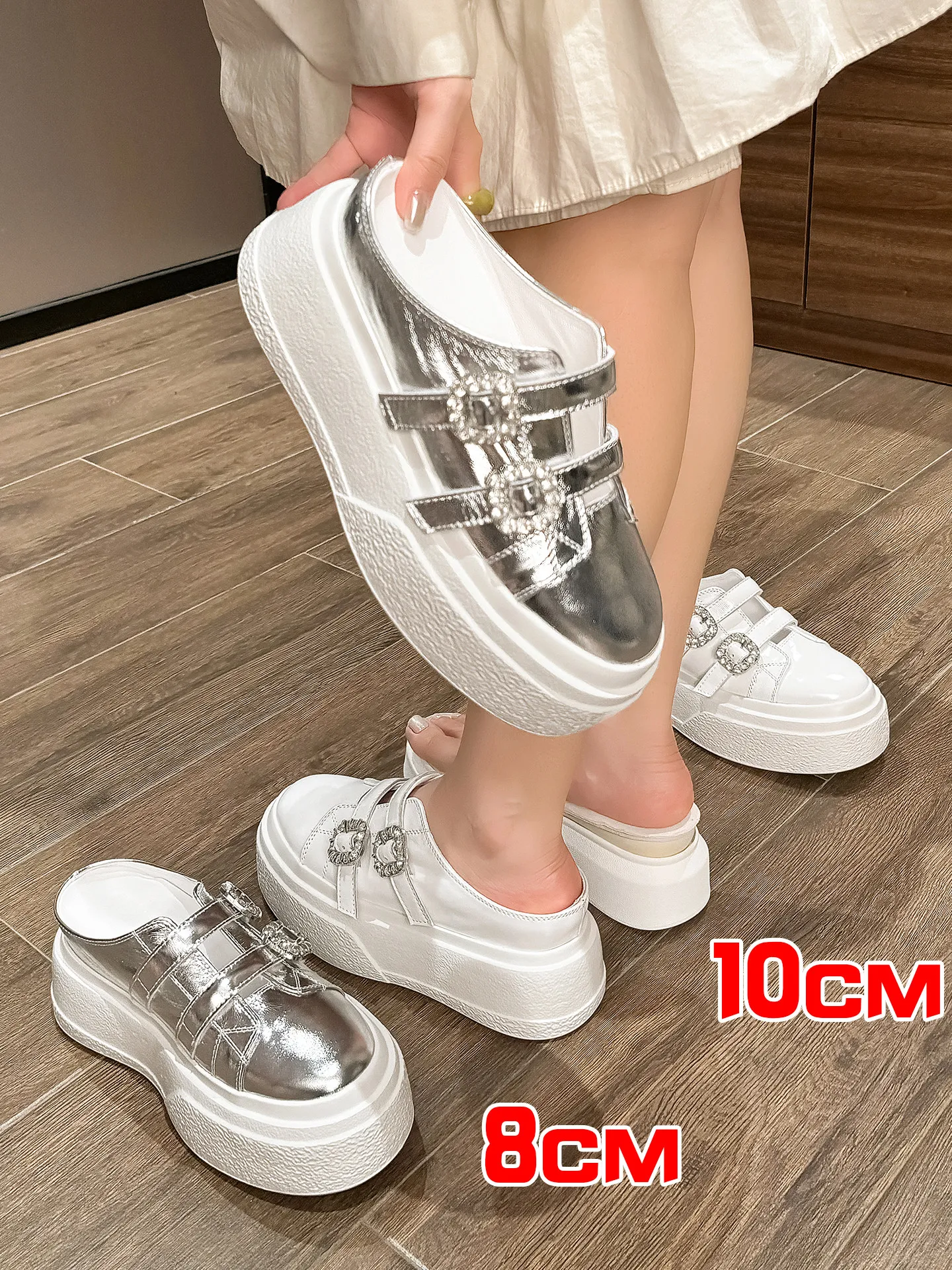 ZJR 8-10cm Chunky Platform Mules Slipper Women's Height Increasing Shoes Lightweight Wedge Mules Genuine Leather Lift Shoes
ZJR 8-10cm Chunky Platform Mules Slipper Women's Height Increasing Shoes Lightweight Wedge Mules Genuine Leather Lift Shoes