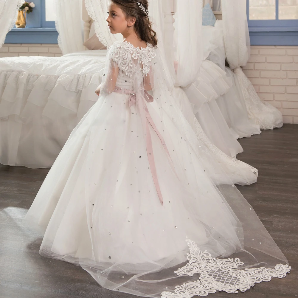 White Bridesmaid Dress Girls Flower Girl Dresses Ball Gown Kids Wedding Party Pageant First Communion Gown Big Bow Long Sleeves
White Bridesmaid Dress Girls Flower Girl Dresses Ball Gown Kids Wedding Party Pageant First Communion Gown Big Bow Long Sleeves
