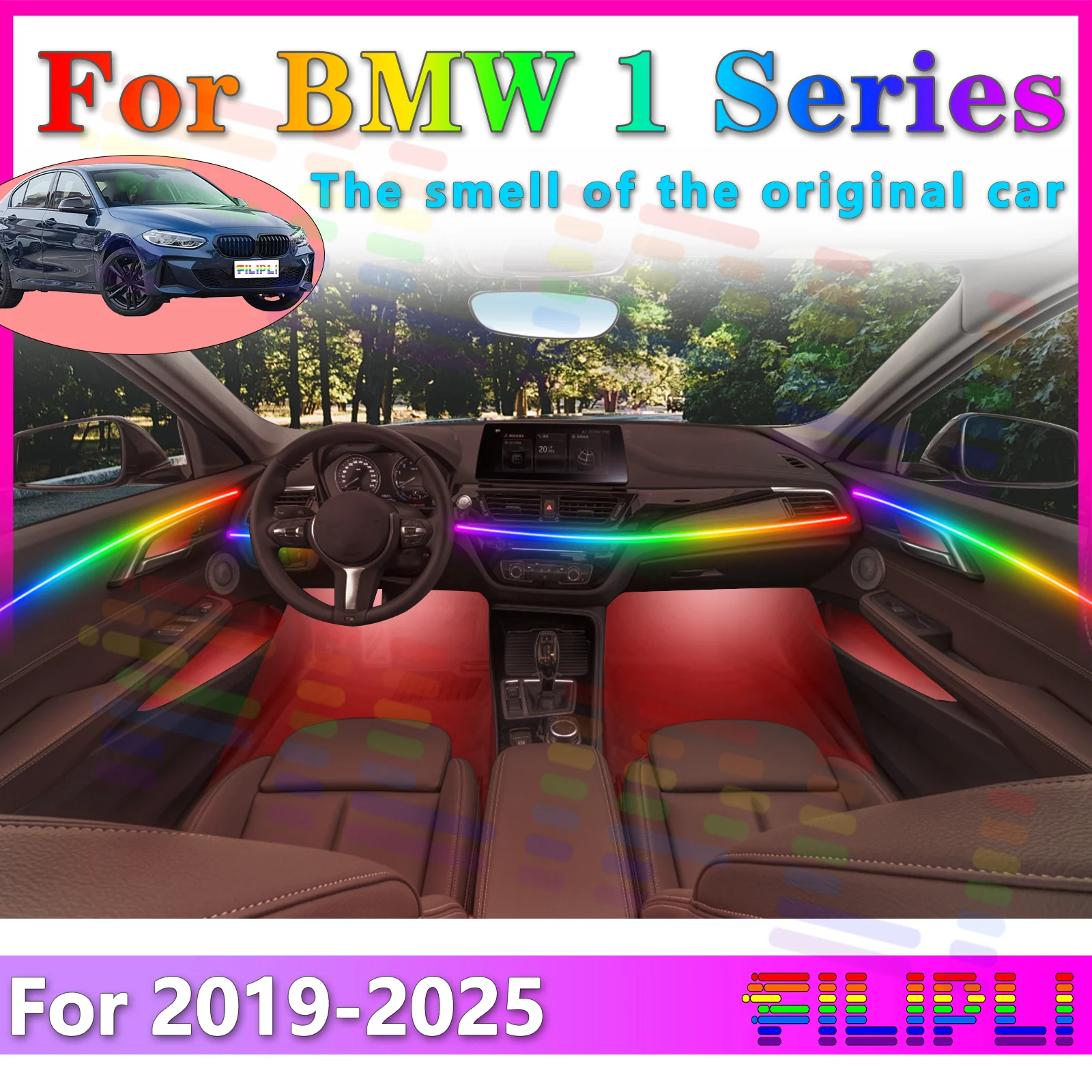FILIPLI для BMW 1 серии E81/E82/E87/E88, внутренняя светодиодная лента, 64 цвета, RGB-симфония, с приложением и несколькими режимами для получения
FILIPLI для BMW 1 серии E81/E82/E87/E88, внутренняя светодиодная лента, 64 цвета, RGB-симфония, с приложением и несколькими режимами для получения