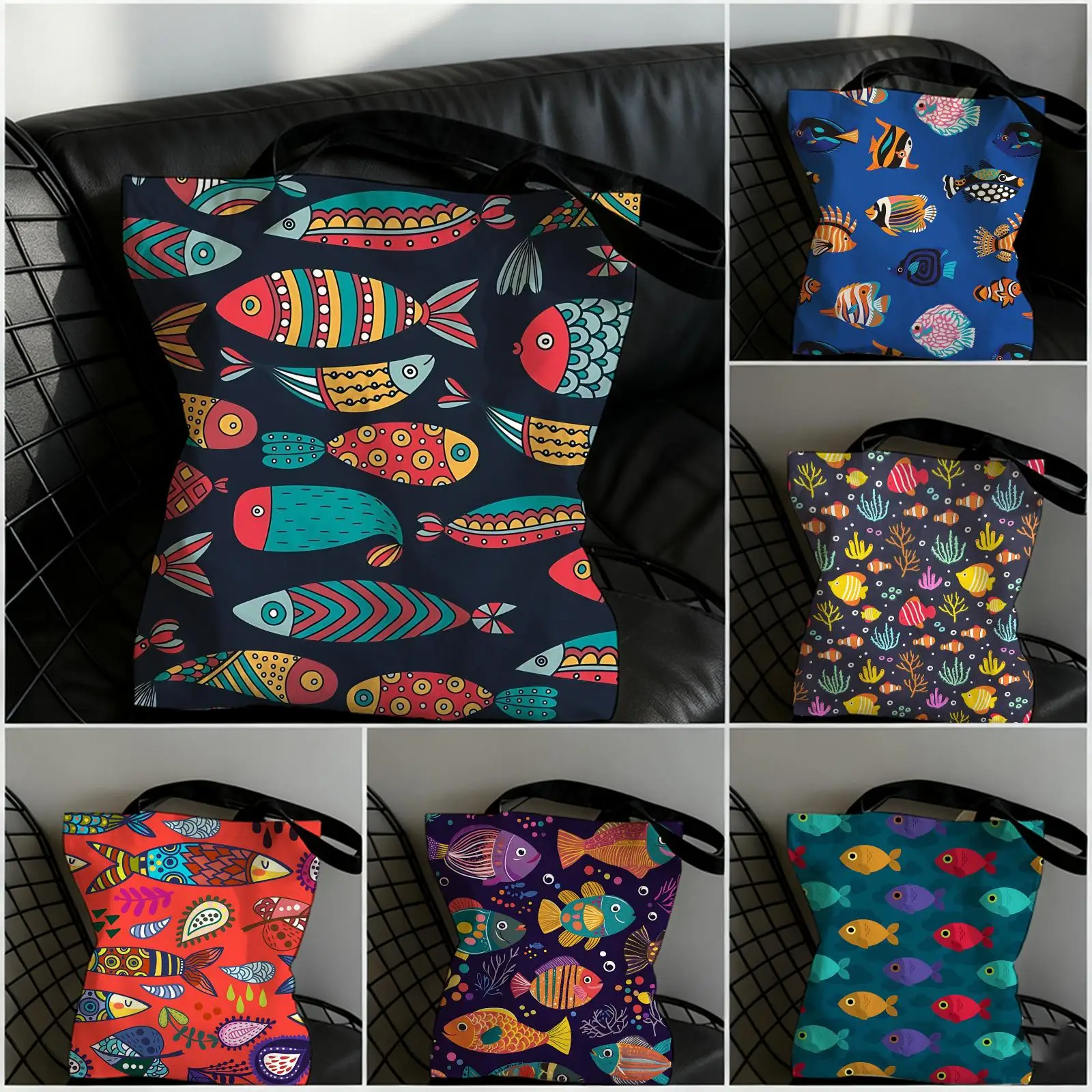 Marine Life Storage Bags Double-Sided Printed Canvas Tote Bag Large Capacity Women Shoulder Handbag
Marine Life Storage Bags Double-Sided Printed Canvas Tote Bag Large Capacity Women Shoulder Handbag
