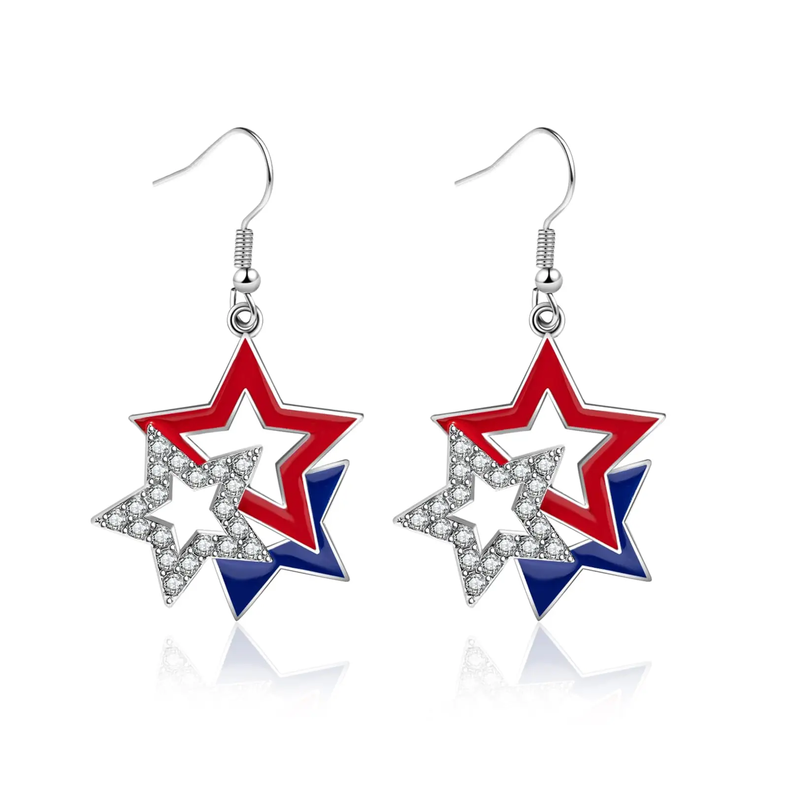 Patriotic Star Dangle Earrings Red White Blue Five Pointed Star Earrings For Women Independence Day
Patriotic Star Dangle Earrings Red White Blue Five Pointed Star Earrings For Women Independence Day
