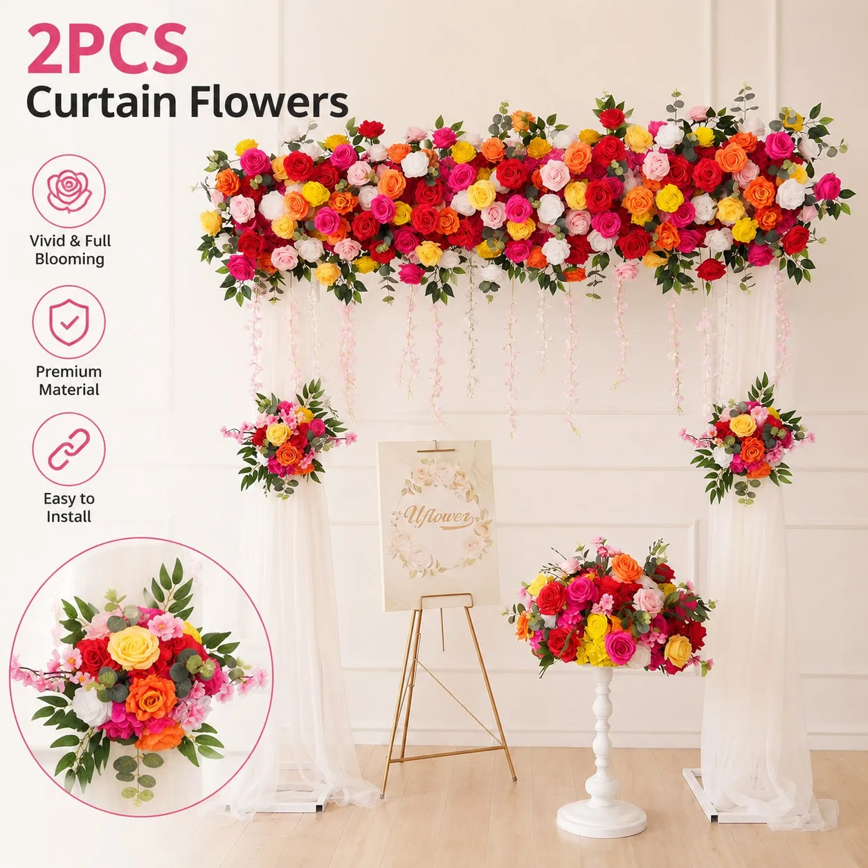 2PCS 25CM Mixcolor Curtain Flowers Tiebacks Artificial Rose Flowers for Wedding Party Home Window Drapery Decoration Arch Decor
2PCS 25CM Mixcolor Curtain Flowers Tiebacks Artificial Rose Flowers for Wedding Party Home Window Drapery Decoration Arch Decor