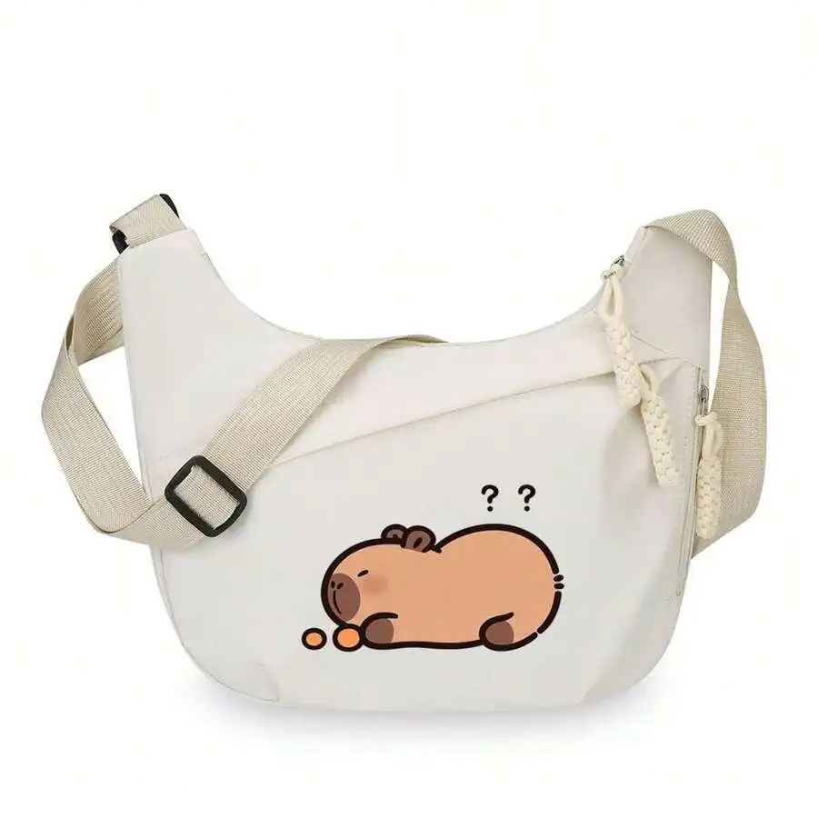 Cute Cartoon Capybara Print Crossbody Bag With Adjustable Strap
Cute Cartoon Capybara Print Crossbody Bag With Adjustable Strap