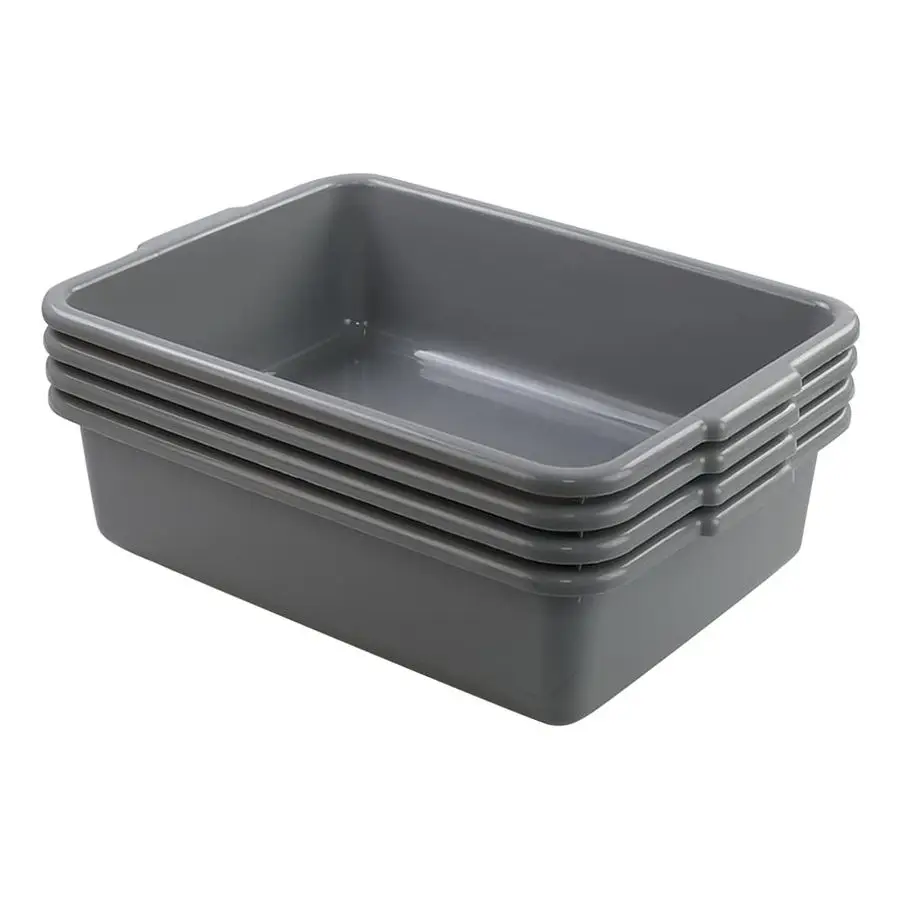 L Plastic Commercial Bus Tubs, Grey Plastic Dishwashing Tub, 4 Packs
L Plastic Commercial Bus Tubs, Grey Plastic Dishwashing Tub, 4 Packs