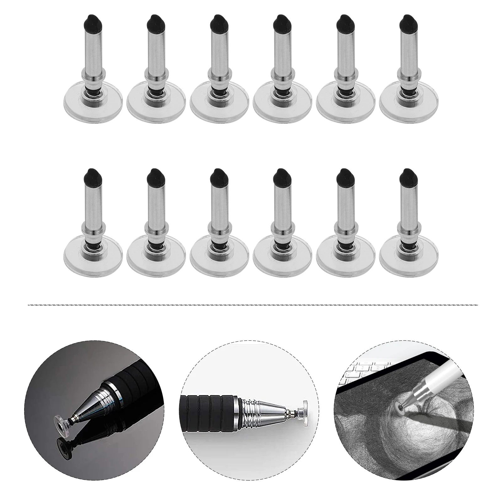 12 Pcs Stylus Replacement Disc Tips Touchscreen Pen Universal Silver Silicone High Quality Travel Easy Installation Protect
12 Pcs Stylus Replacement Disc Tips Touchscreen Pen Universal Silver Silicone High Quality Travel Easy Installation Protect