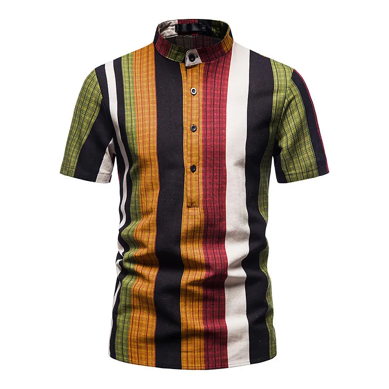Fashion Mens Vintage Striped Shirt 2025 Summer New Oversized Short Sleeve Pullover Shirts Hawaiian Beach Men Clothing Camisas
Fashion Mens Vintage Striped Shirt 2025 Summer New Oversized Short Sleeve Pullover Shirts Hawaiian Beach Men Clothing Camisas