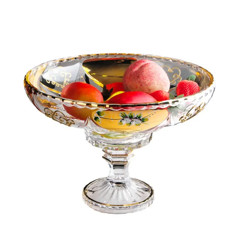 European luxury crystal glass fruit plate fruit pot creative ornament gift home living room coffee table dried fruit plate
European luxury crystal glass fruit plate fruit pot creative ornament gift home living room coffee table dried fruit plate