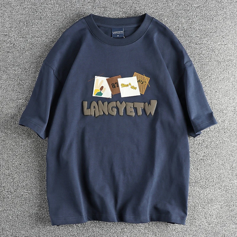 Summer New American Retro Short Sleeve O-neck Letter Embroidery T-shirt Men's High Street 100% Cotton Washed Casual Loose Tops
Summer New American Retro Short Sleeve O-neck Letter Embroidery T-shirt Men's High Street 100% Cotton Washed Casual Loose Tops