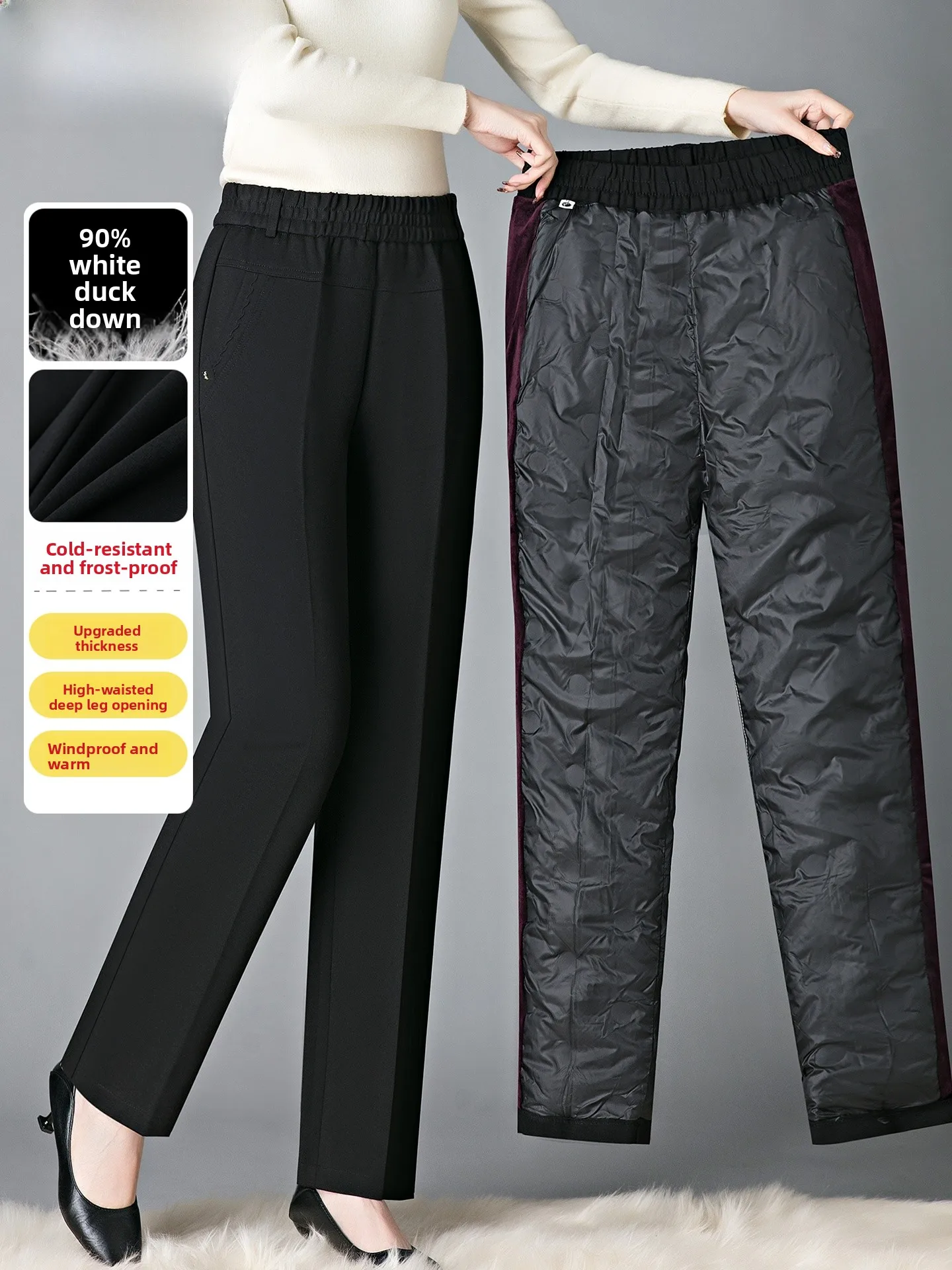 Warm down Trousers for Mom Autumn Winter High Waist Casual Easy to Wear off Cotton Pants Straight Leg Pants Women's Faion
Warm down Trousers for Mom Autumn Winter High Waist Casual Easy to Wear off Cotton Pants Straight Leg Pants Women's Faion