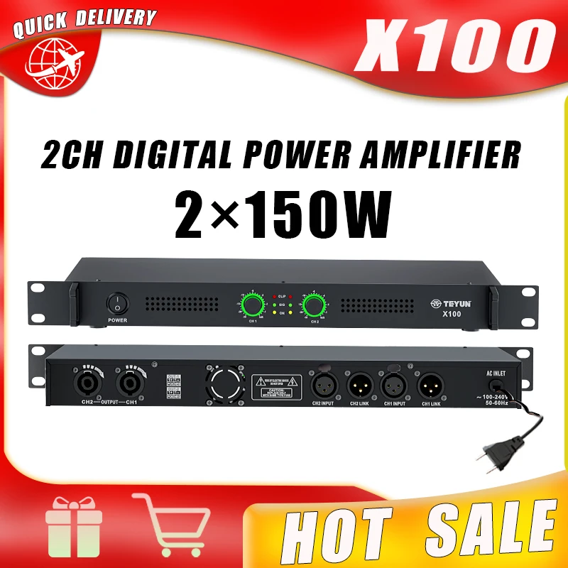 Teyun 8Ω 150W Sound Power Amplifier 2 channel XLR Metal Home Audio Digital Amp for Family Theater Karaoke Party Small Show X100
Teyun 8Ω 150W Sound Power Amplifier 2 channel XLR Metal Home Audio Digital Amp for Family Theater Karaoke Party Small Show X100