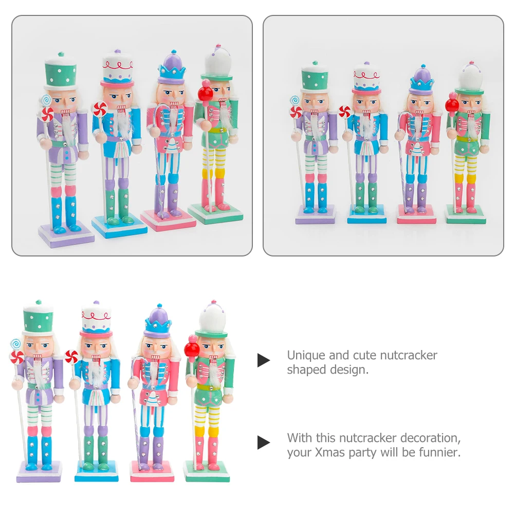 4 Pcs 18cm Macaron Color Nutcracker Soldier Decorations Wood Craft Christmas Gifts Home Miniature Model Xmas Theme
4 Pcs 18cm Macaron Color Nutcracker Soldier Decorations Wood Craft Christmas Gifts Home Miniature Model Xmas Theme
