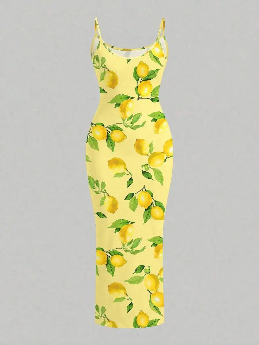 Lemon Print Sleeveless Casual Dress For Women Summer Festival Party
Lemon Print Sleeveless Casual Dress For Women Summer Festival Party
