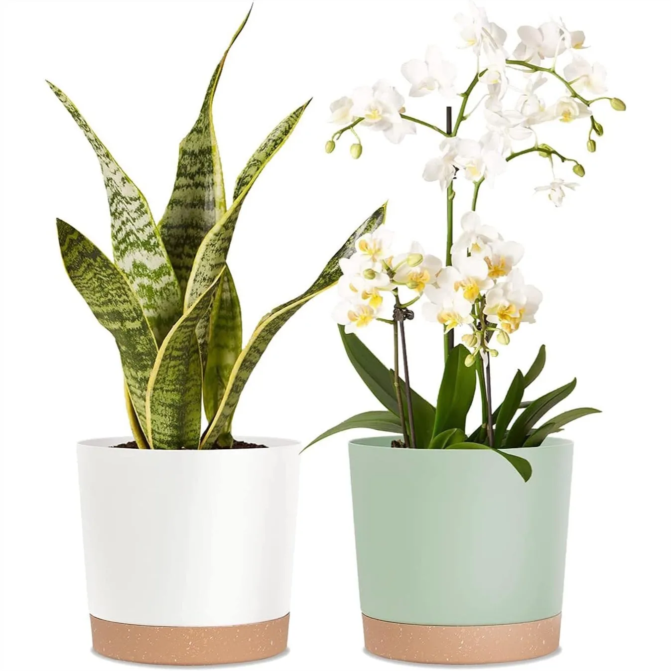 8" Plastic Flower Planter Pots Set of 2 Indoor Outdoor Planters with Drainage Saucer for Garden Home (Green & White, 8 inch)
8" Plastic Flower Planter Pots Set of 2 Indoor Outdoor Planters with Drainage Saucer for Garden Home (Green & White, 8 inch)
