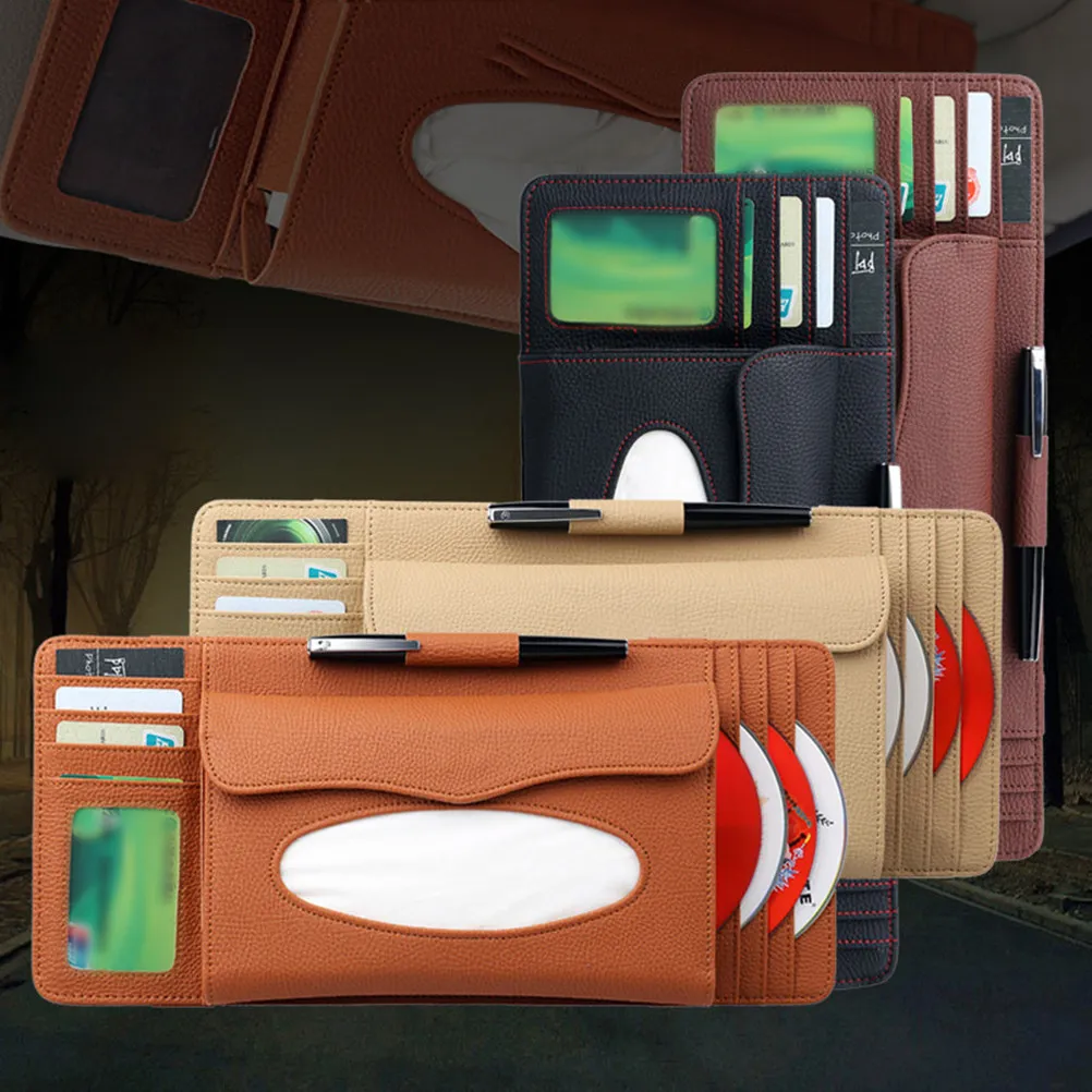 Sun Visor Tissue Box for Car Vehicle Premium PU Material Firm Comfortable Stick Mount Easy Tissue Access Cd Pen Card Booklet
Sun Visor Tissue Box for Car Vehicle Premium PU Material Firm Comfortable Stick Mount Easy Tissue Access Cd Pen Card Booklet