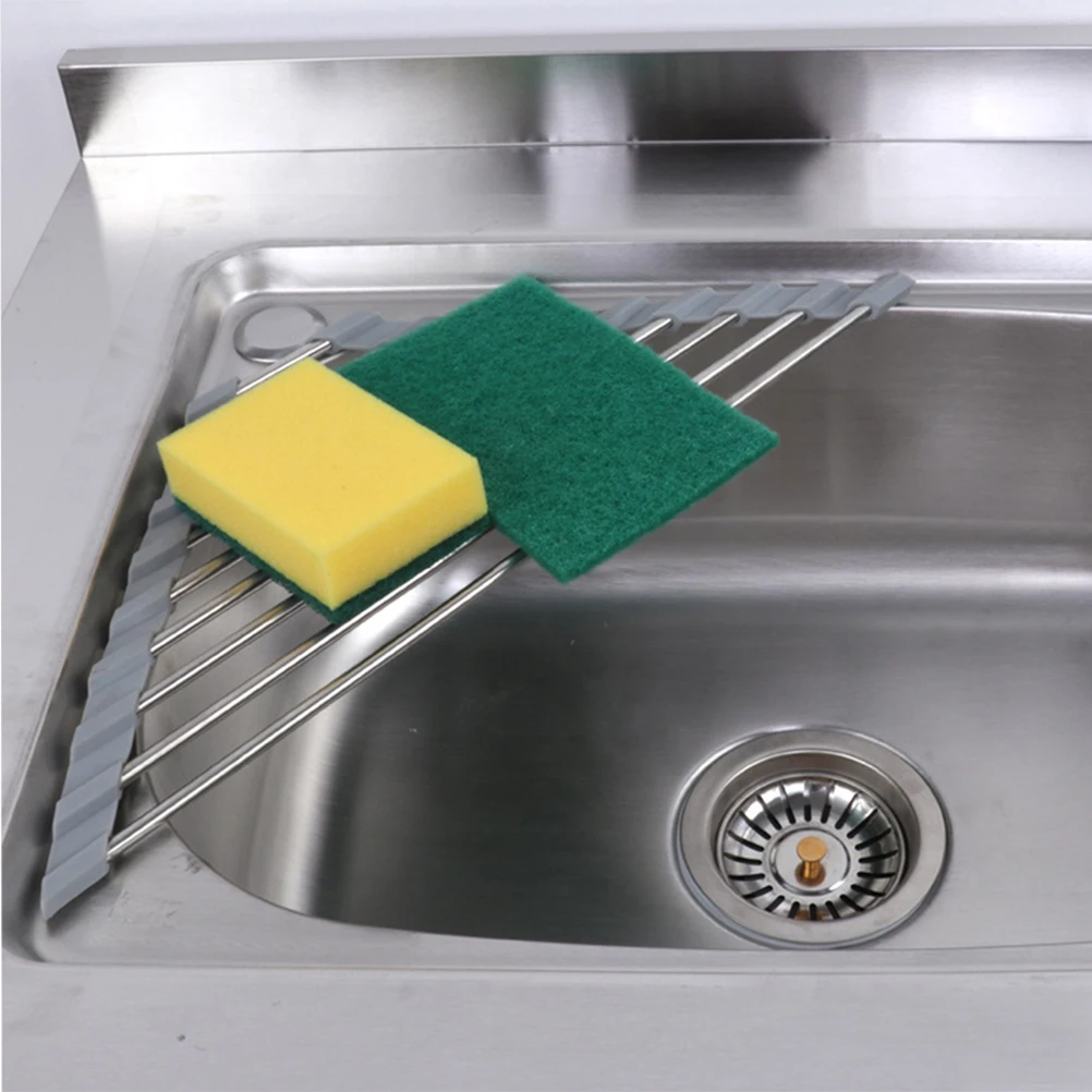 1 Pcs Roll-up Sink Rack Drainer Triangular Design Durable Stainless Steel TPE Kitchen Storage Solution
1 Pcs Roll-up Sink Rack Drainer Triangular Design Durable Stainless Steel TPE Kitchen Storage Solution