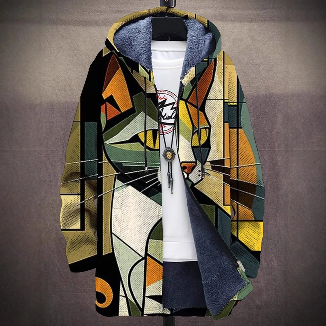 Fashion Youthful Funny cat 3D Print Winter Long Sleeve Hoodies Zipper Jacket Men Fleece Long style Outerwear Warm Coats
Fashion Youthful Funny cat 3D Print Winter Long Sleeve Hoodies Zipper Jacket Men Fleece Long style Outerwear Warm Coats