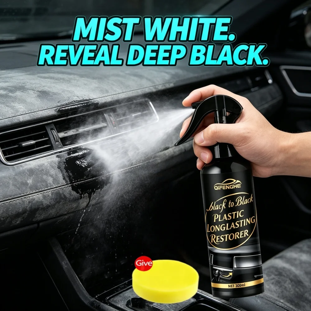 QIFENGHE 300ml Long-Lasting Plastic Restorer, Black Restoration for Faded Car Plastic Parts
QIFENGHE 300ml Long-Lasting Plastic Restorer, Black Restoration for Faded Car Plastic Parts