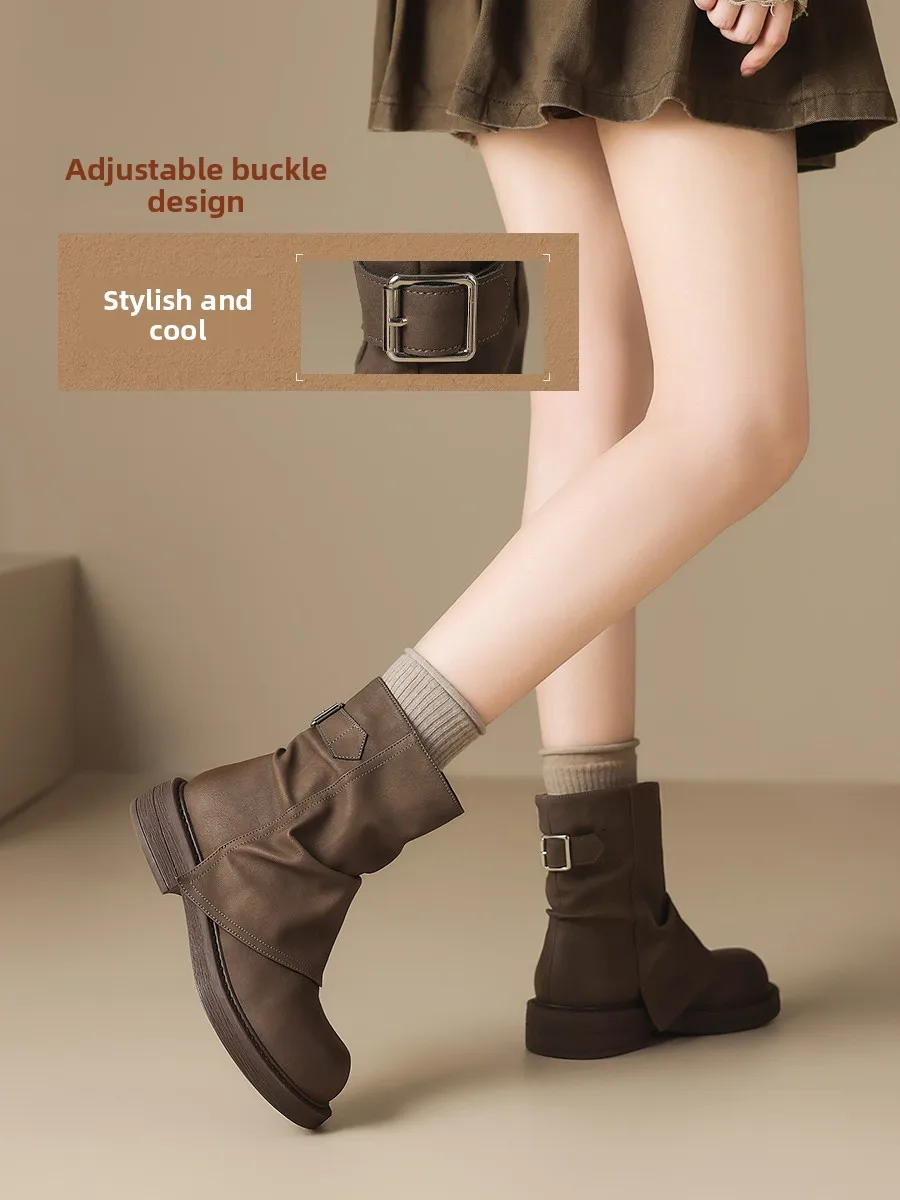 ZHR Western Style Short Boots Women's 2025 New Winter Brown Thick Bottom Fashion Boots round Toe Mid-Calf Boots
ZHR Western Style Short Boots Women's 2025 New Winter Brown Thick Bottom Fashion Boots round Toe Mid-Calf Boots