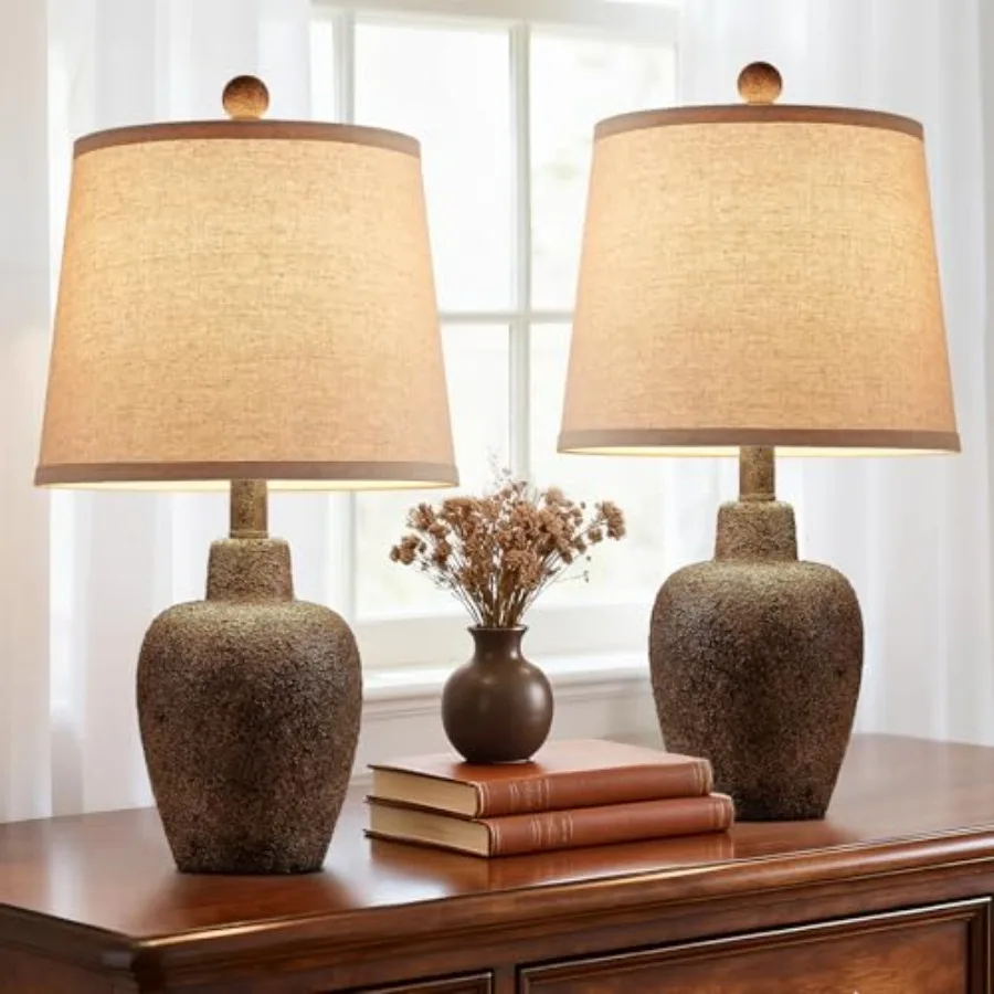 21" Table Lamps for Bedroom Set of 2 Small Farmhouse Bedside Lamps for Living Room Rustic Cottage Jar-Shaped Lamp for Nightstan
21" Table Lamps for Bedroom Set of 2 Small Farmhouse Bedside Lamps for Living Room Rustic Cottage Jar-Shaped Lamp for Nightstan