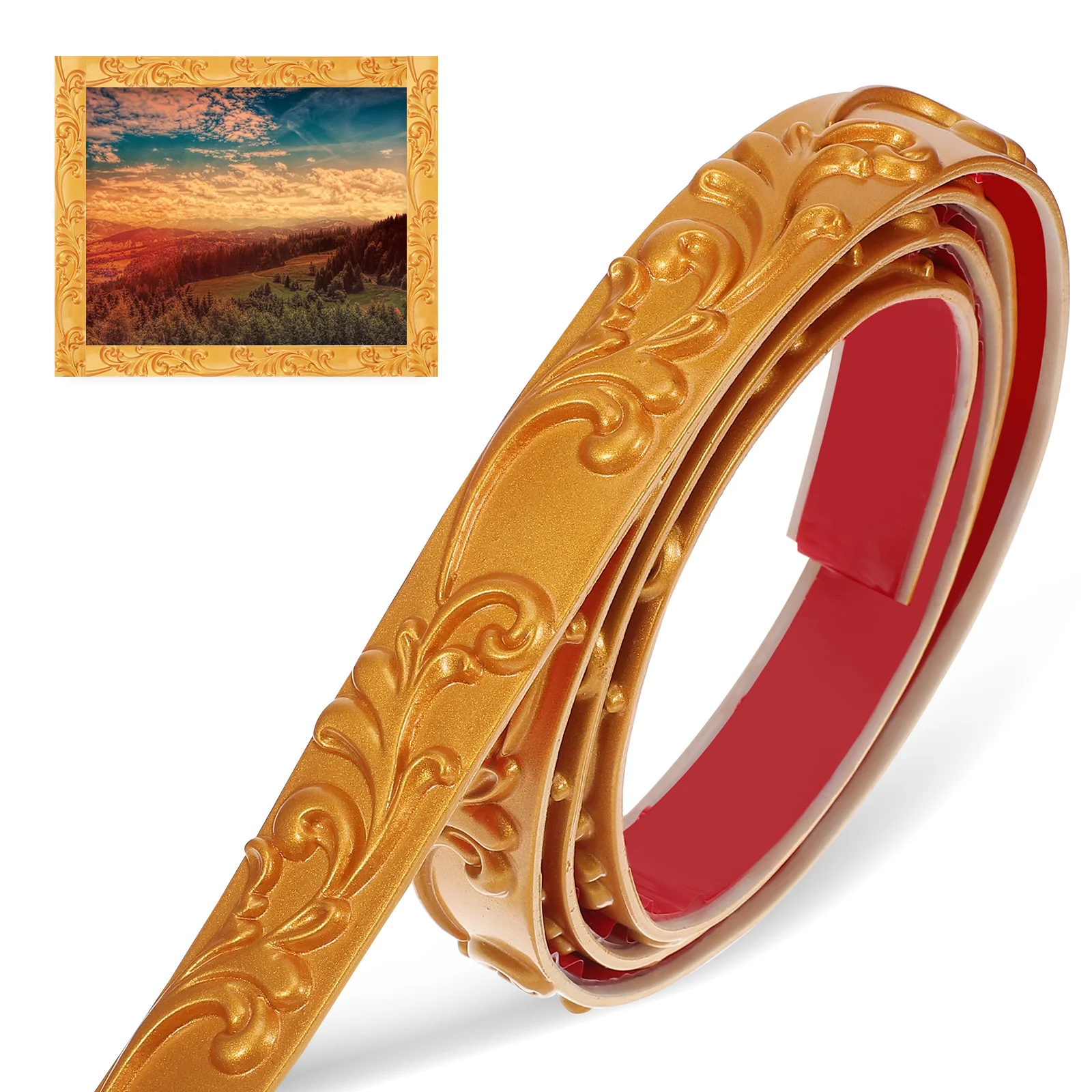 PVC Gold Trim 5m Roll Self Adhesive Flexible Molding Wall Stickers Peel Stick Decorative Border Mirror Frame Trims
PVC Gold Trim 5m Roll Self Adhesive Flexible Molding Wall Stickers Peel Stick Decorative Border Mirror Frame Trims