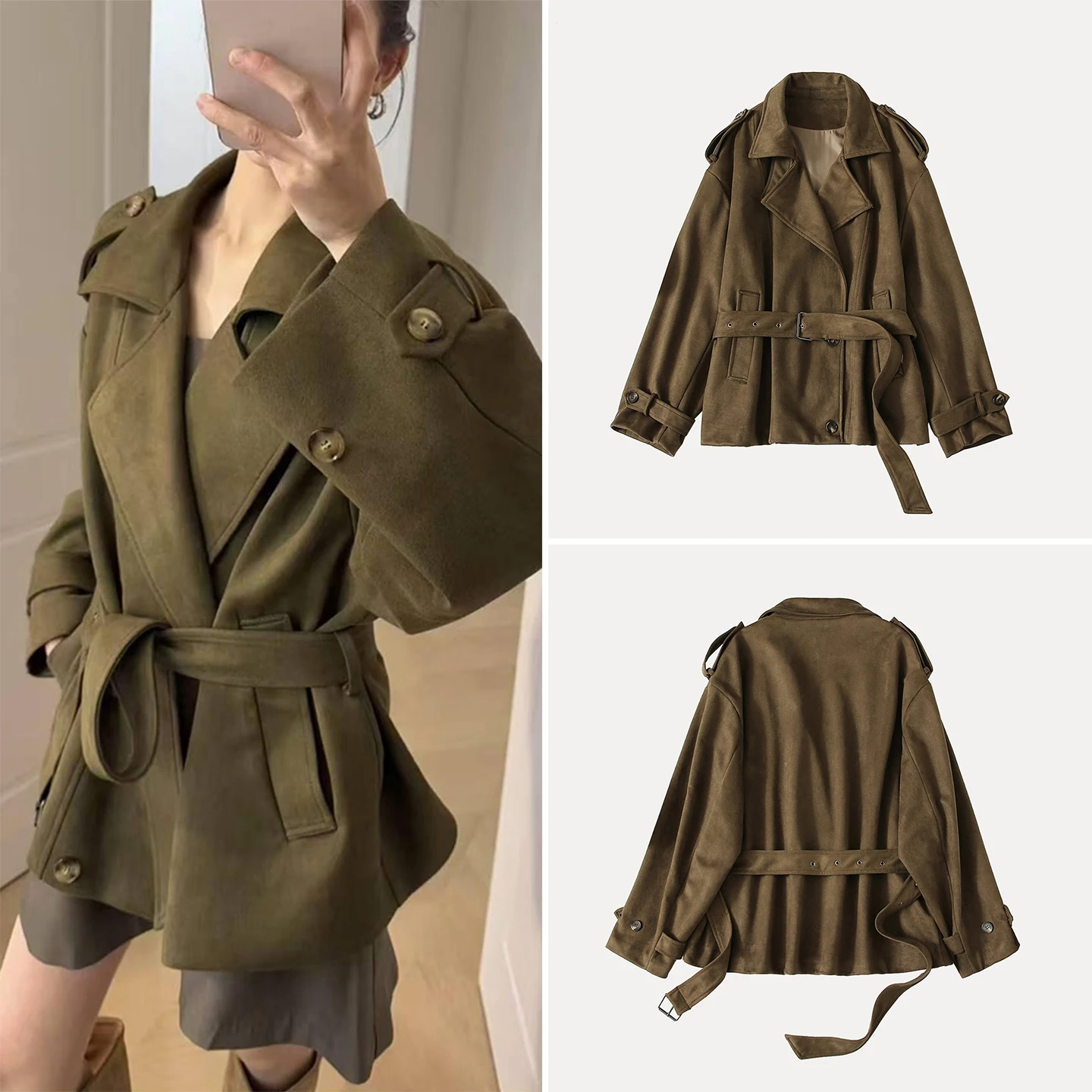 Ele Faionable Women's Suede Coat Autumn 2025 Commute Sle Long Sve Single Button Closure Midi Length Color
Ele Faionable Women's Suede Coat Autumn 2025 Commute Sle Long Sve Single Button Closure Midi Length Color