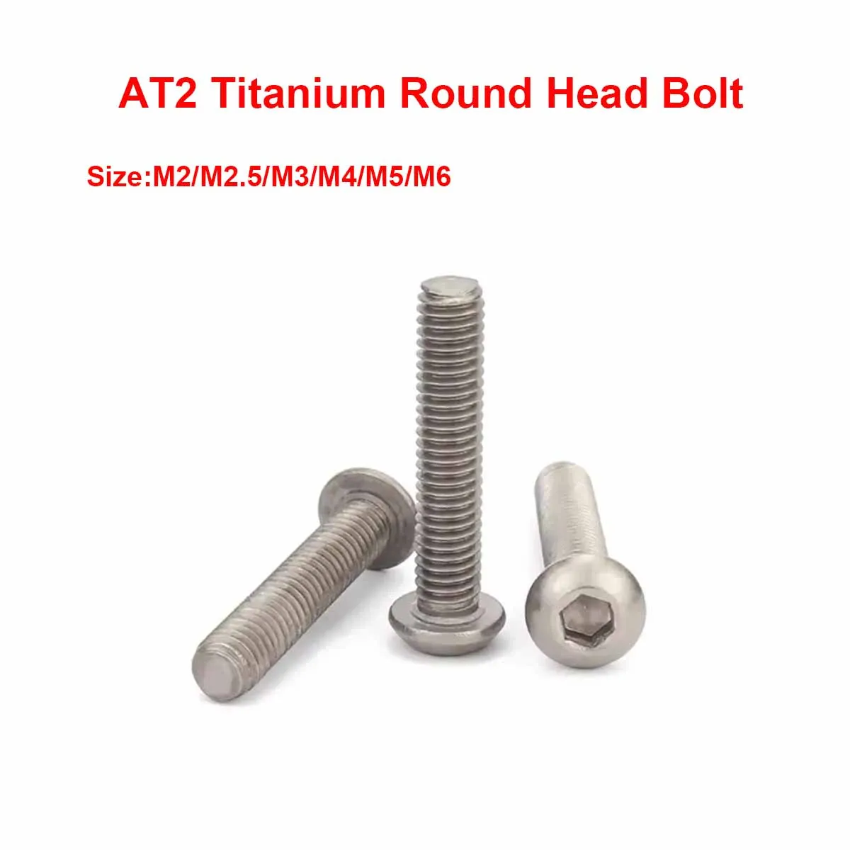 Pure Titanium Round Head Bolt TA2 Titanium Pan Head Hexagonal Screw M2 M2.5 M3 M4 M5 M6
Pure Titanium Round Head Bolt TA2 Titanium Pan Head Hexagonal Screw M2 M2.5 M3 M4 M5 M6