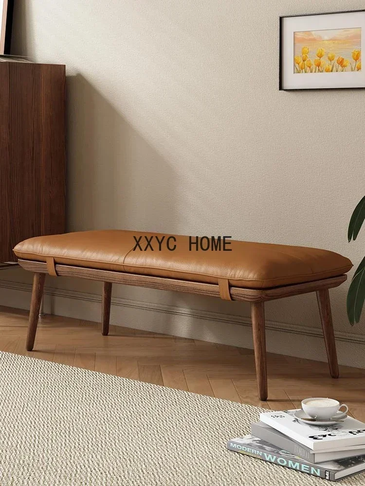 Nordic Genuine Leather Entrance Shoe Changing Stool Household Doorway Entrance Solid Wood Bench New Chinese Style Shoe
Nordic Genuine Leather Entrance Shoe Changing Stool Household Doorway Entrance Solid Wood Bench New Chinese Style Shoe