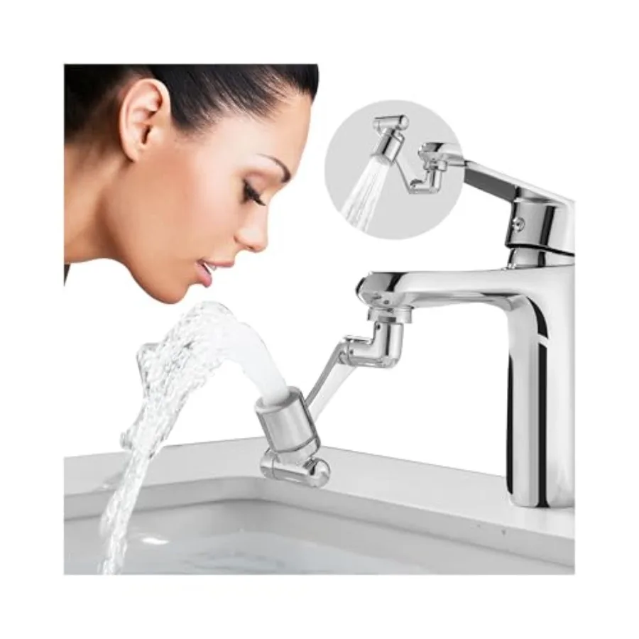 Patented 1080°Swivel Faucet-Extender Sink-Aerator - 2-Mode Splash Water Tap Extension, Kitchen Bathroom 360 Rotate Spray Attach
Patented 1080°Swivel Faucet-Extender Sink-Aerator - 2-Mode Splash Water Tap Extension, Kitchen Bathroom 360 Rotate Spray Attach