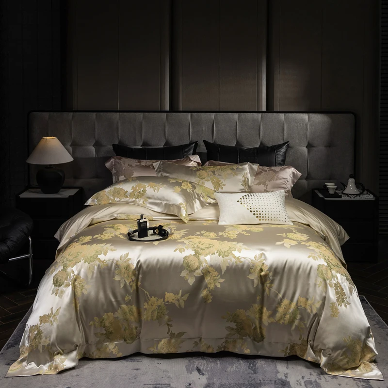 Gorgeous Silky Brocade Flowers Jacquard Egyptian Cotton Luxury Bedding Set Duvet Cover Flat/Fitted Bed Sheet Pillowcases 4Pcs
Gorgeous Silky Brocade Flowers Jacquard Egyptian Cotton Luxury Bedding Set Duvet Cover Flat/Fitted Bed Sheet Pillowcases 4Pcs