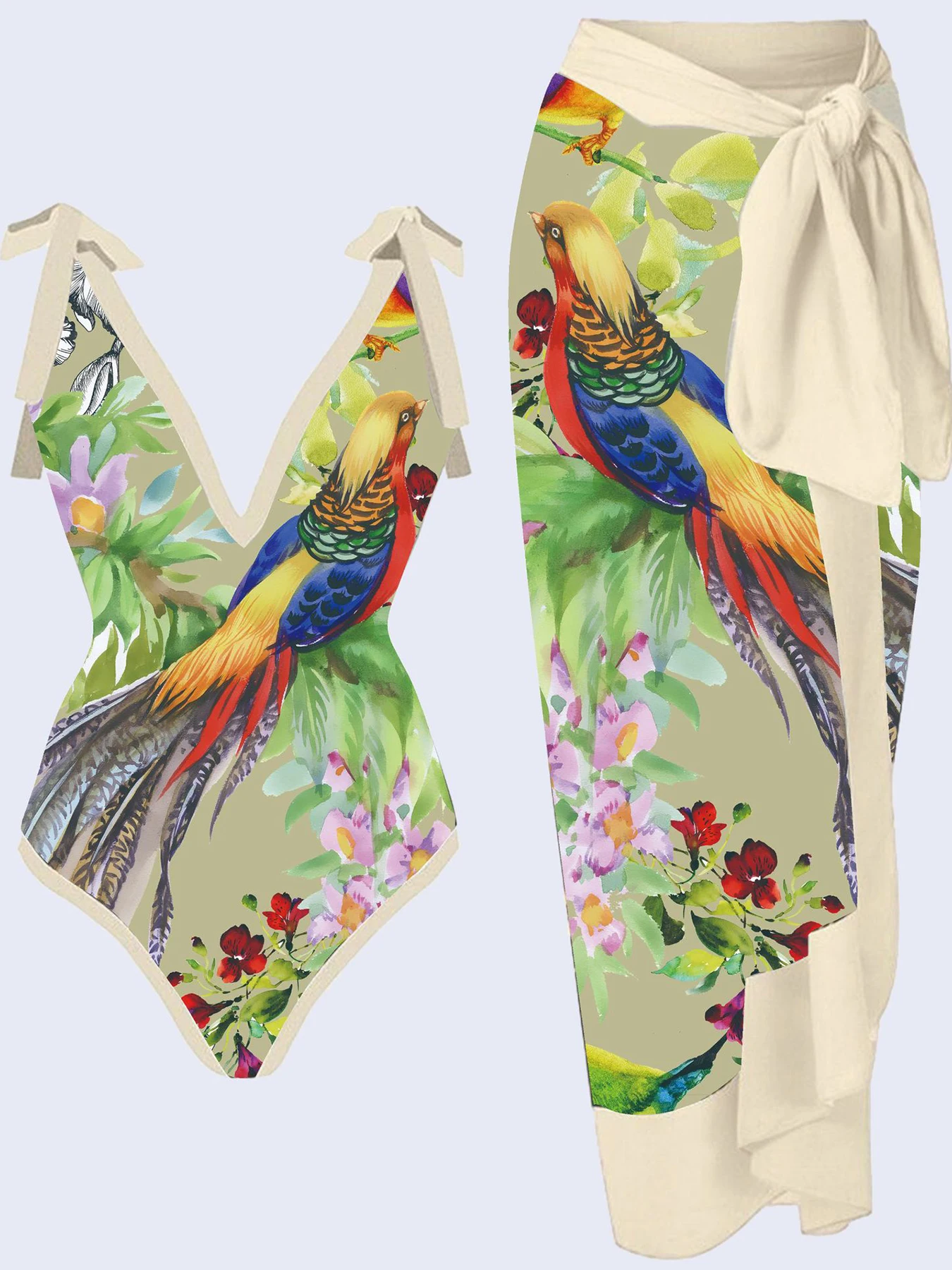2023 Vintage Print One Piece Swimsuit And Chiffon Beach Skirt Sexy Deep V Swimwear Women Strappy Bathing Suits Summer Beach Wear
2023 Vintage Print One Piece Swimsuit And Chiffon Beach Skirt Sexy Deep V Swimwear Women Strappy Bathing Suits Summer Beach Wear