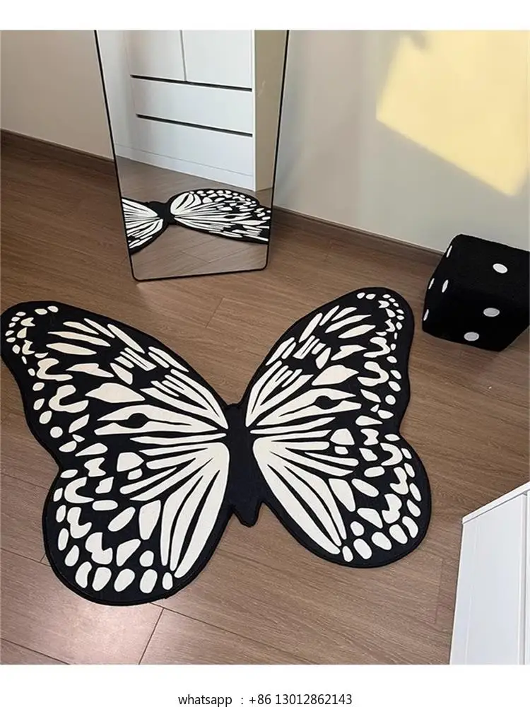 Premium black and white butterfly carpet light luxury premium floor mat
Premium black and white butterfly carpet light luxury premium floor mat