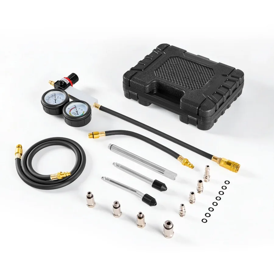 Engine Cylinder Compression Tester Kit, Pressure Gauge Range 0-100 PSI, Automotive Leak Down Tester Set with 4 Adapters, 2 Meta
Engine Cylinder Compression Tester Kit, Pressure Gauge Range 0-100 PSI, Automotive Leak Down Tester Set with 4 Adapters, 2 Meta