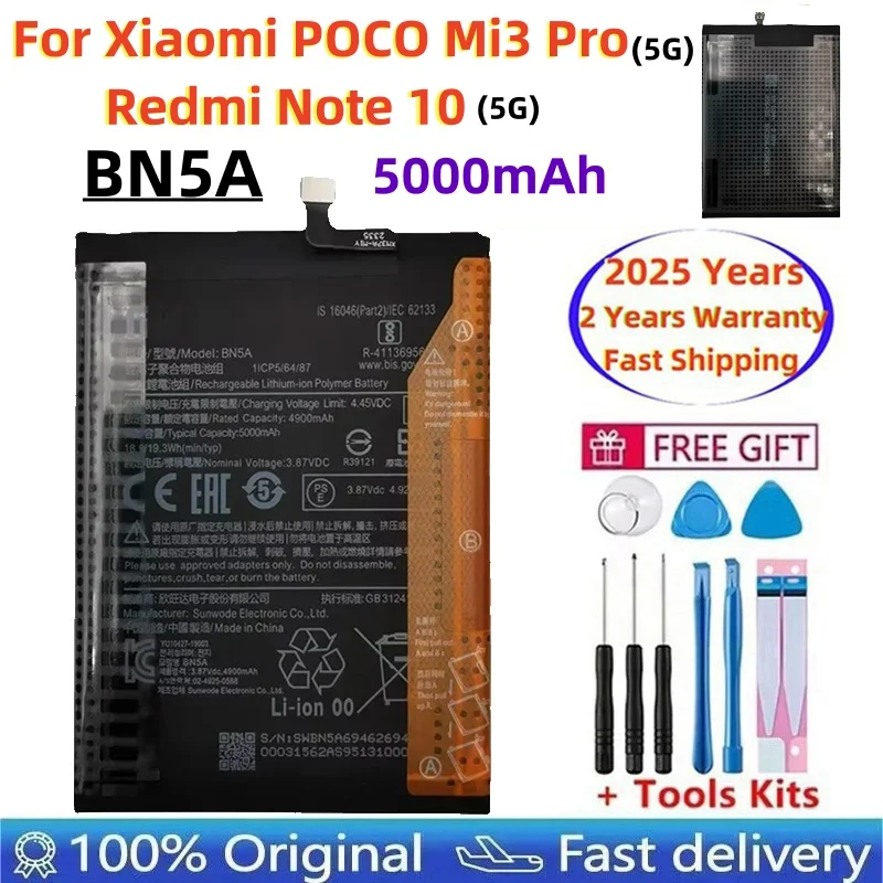 BN5A 5000mAh Suitable For POCO Mi3 Pro mi 3 Pro BN5A Battery For Xiaomi Redmi Note 10 + Free Tools Fast Shipping
BN5A 5000mAh Suitable For POCO Mi3 Pro mi 3 Pro BN5A Battery For Xiaomi Redmi Note 10 + Free Tools Fast Shipping