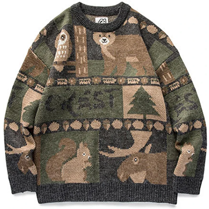 Y2k Winter Vintage Sweater Men Japanese Cute Bear Women Knitted Sweater Pullover Hip Hop Harajuku Streetwear Men Clothing Tops
Y2k Winter Vintage Sweater Men Japanese Cute Bear Women Knitted Sweater Pullover Hip Hop Harajuku Streetwear Men Clothing Tops